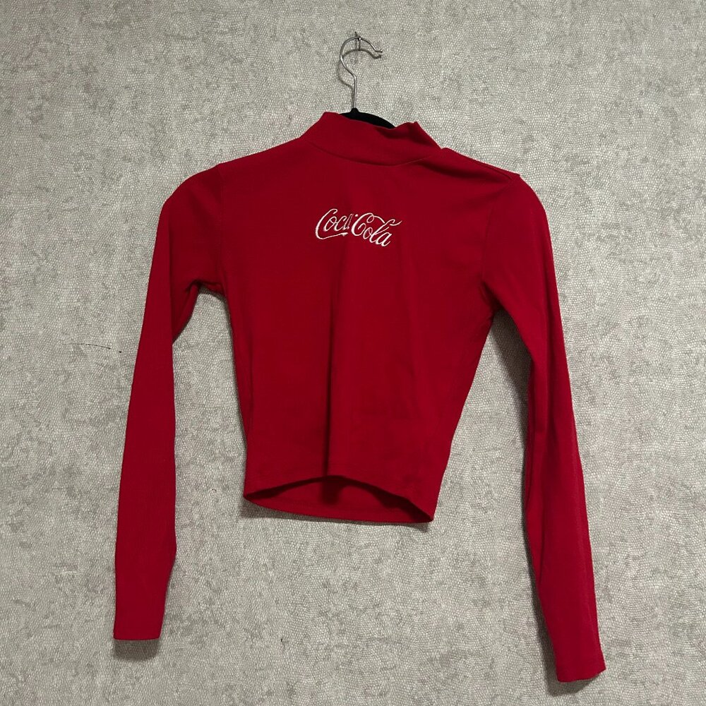 Coca Cola brand Red mock neck